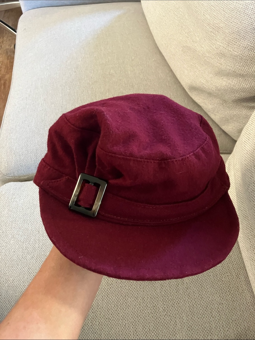 Riviera Deep Burgundy Cap with Adjustable Side Buckle
